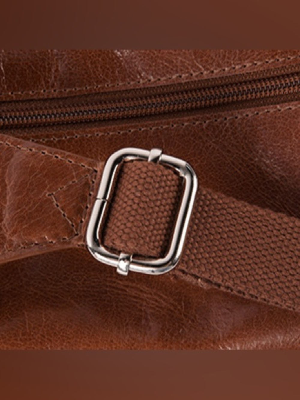 Auliv Brown Genuine Leather Fanny Pack, Hip Pack - Picture 4 of 16